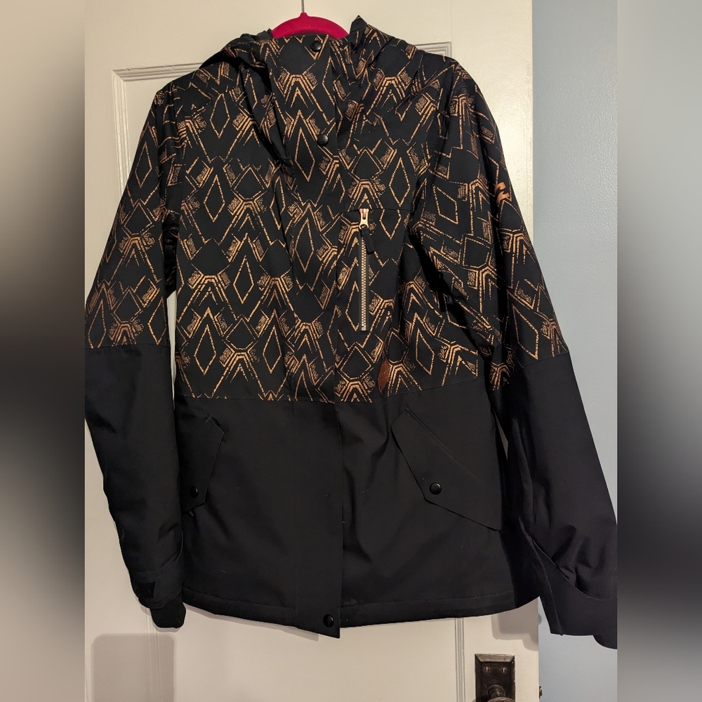 Billabong Ladies Ski,Snowboard,Everyday Coat Black&Gold Large Waterproof